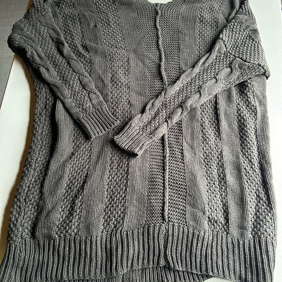 Cable Knit oversized  Cardigan 100% cotton olive green - Picture 9 of 11